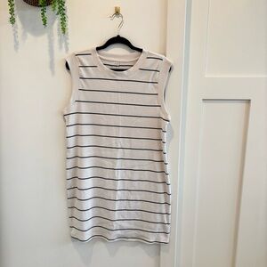 A New Day Women's White Black Striped Sleeveless Summer Dress NWOT Size X-Large